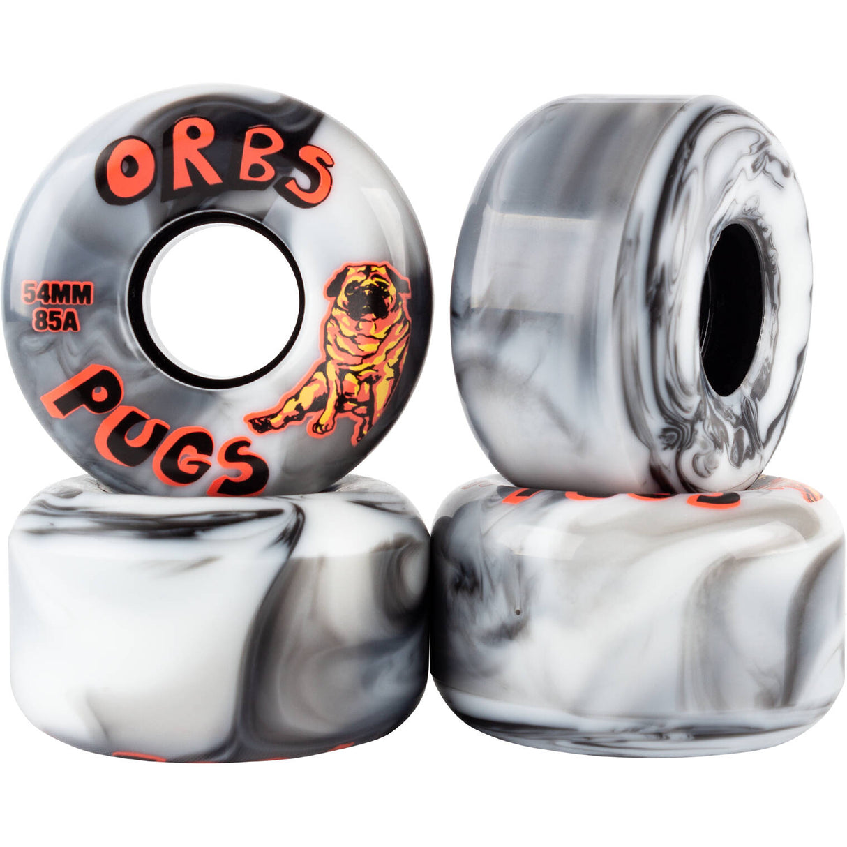 Welcome Orbs Pugs Skateboard Wheels - Black/White Split 54mm