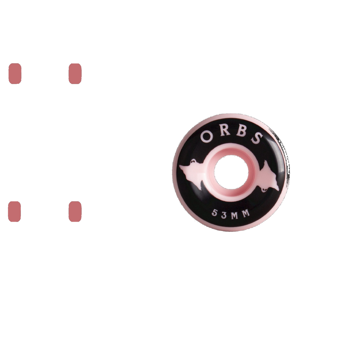 Welcome Orbs Specters Solids Skateboard Wheels - Light Pink/Black 53mm
