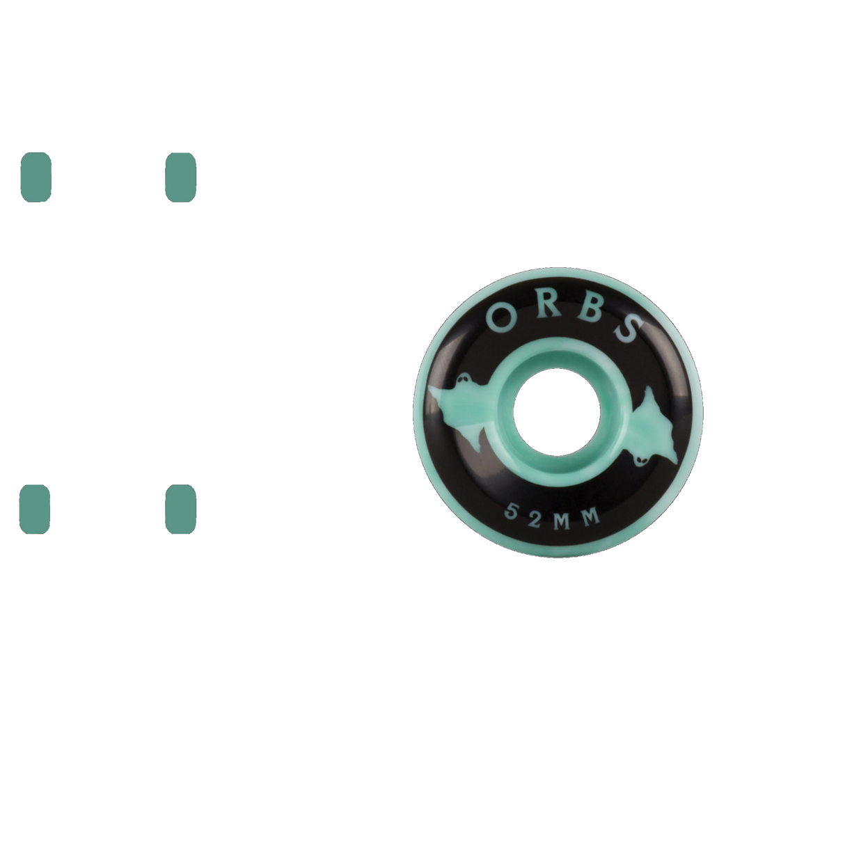Welcome Orbs Specters - Swirls Skateboard Wheels 52mm - Teal/White