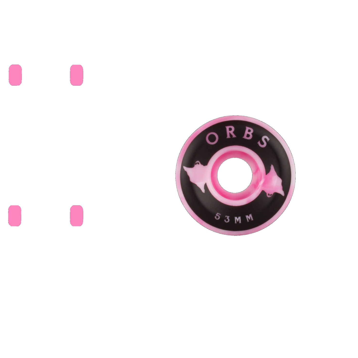 Welcome Orbs Specters Swirls Conical 99a Skateboard Wheels - Pink/White 53mm
