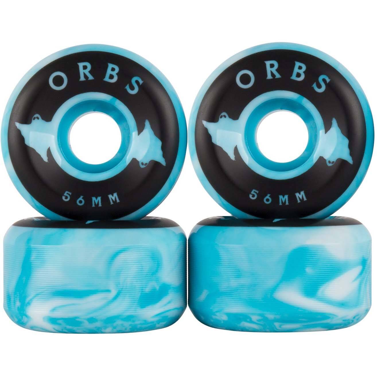 Welcome Orbs Specters Swirls Conical 99a Skateboard Wheels - Blue/White 56mm