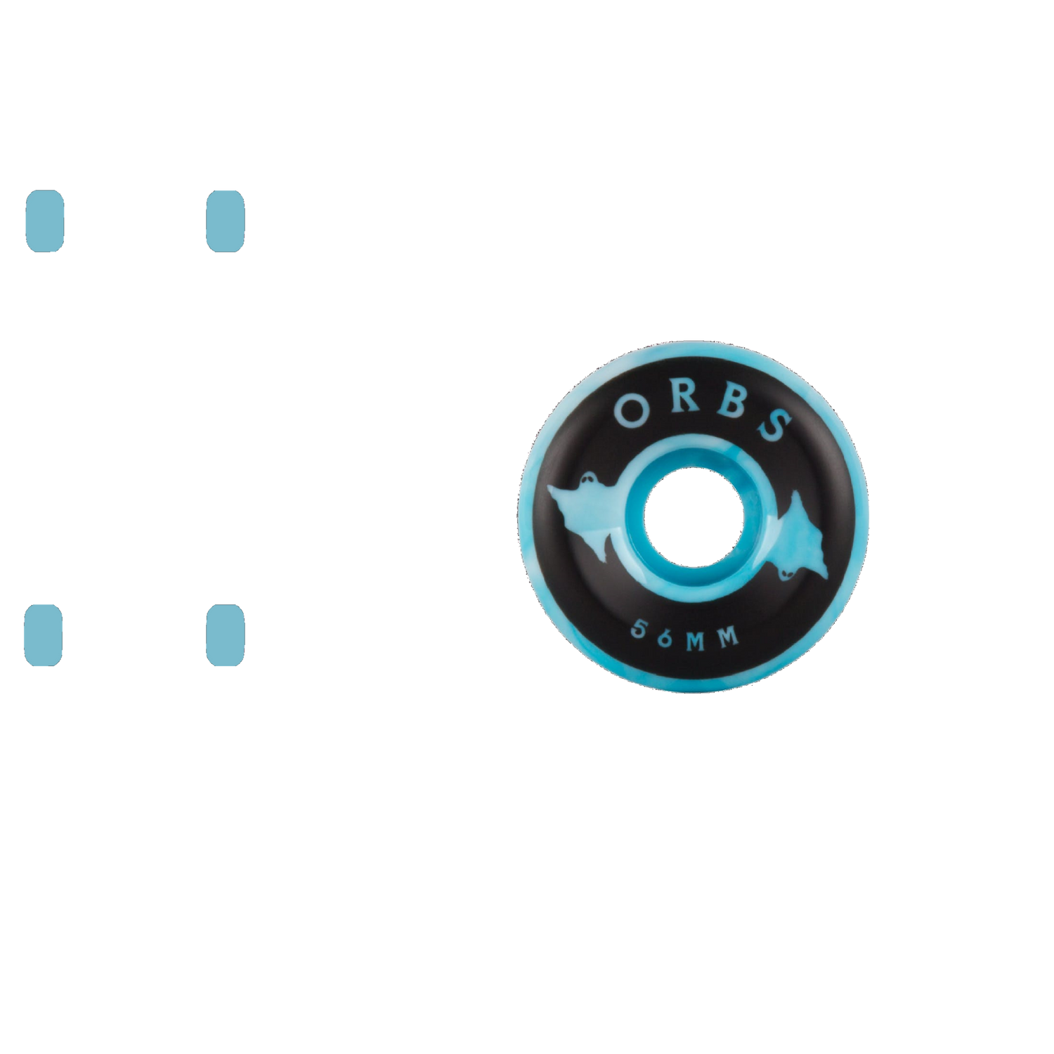 Welcome Orbs Specters Swirls Conical 99a Skateboard Wheels - Blue/White 56mm