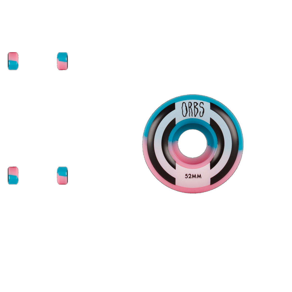 Welcome Orbs Apparitions Splits Round 99a Skateboard Wheels - Pink/Blue 52mm