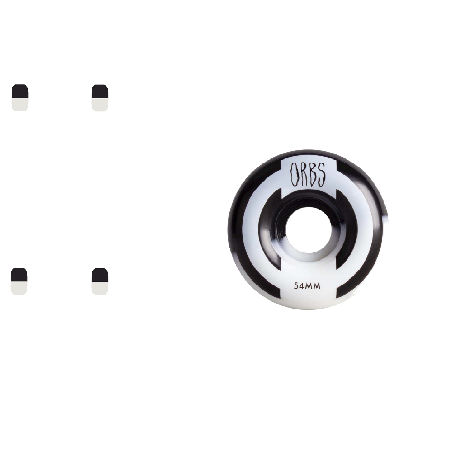 Welcome Orbs Apparitions Splits Round 99a Skateboard Wheels - Black/White 54mm