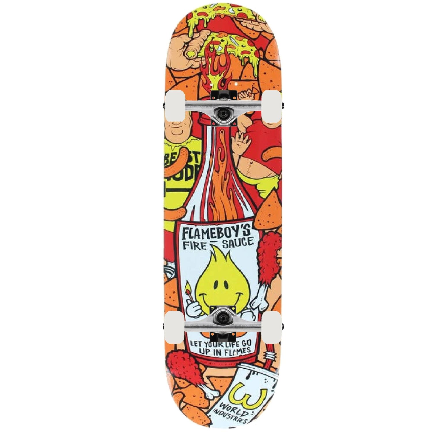 World Industries Flameboy Custom Skateboard - Red/Yellow 8''