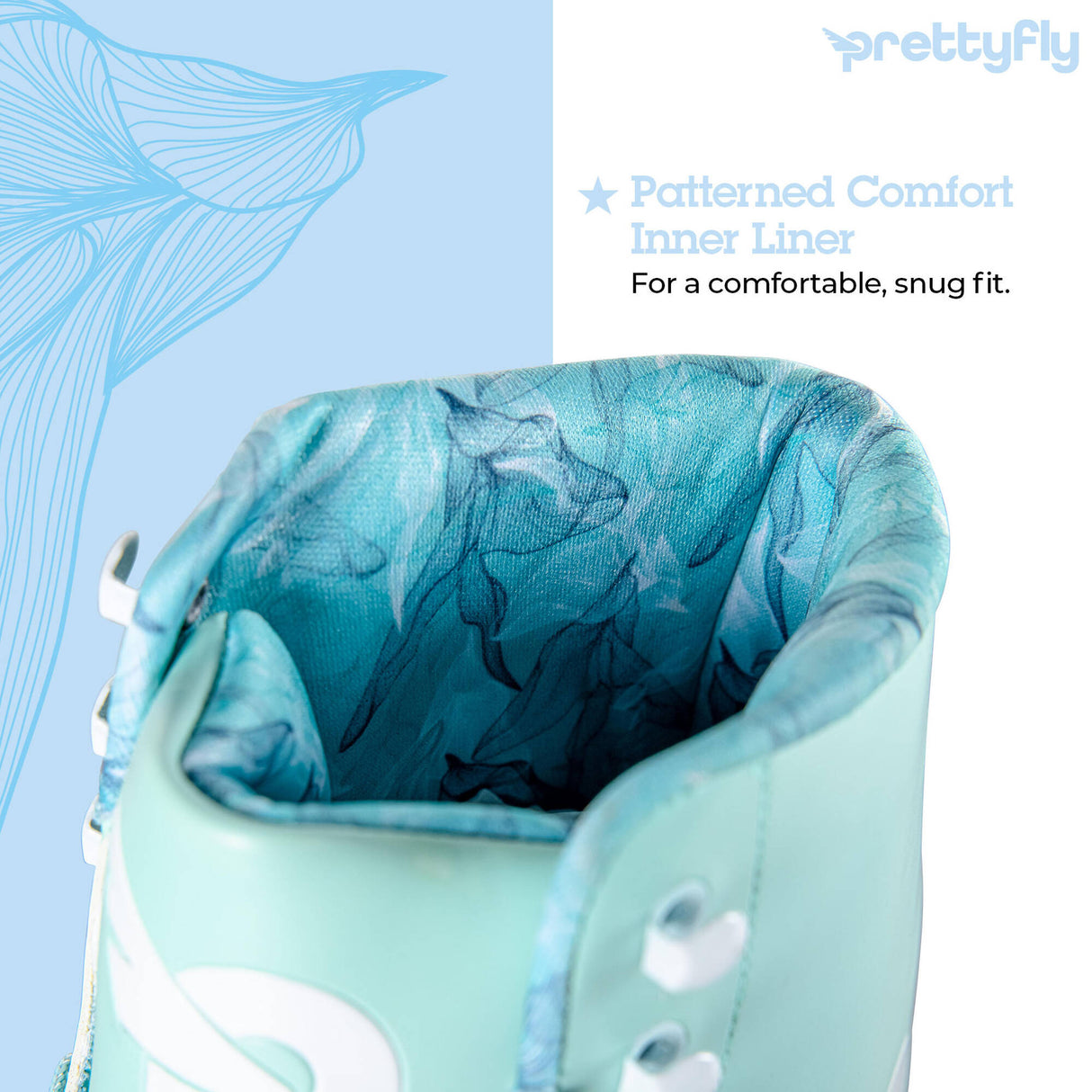 Yvolution PrettyFly Adjustable Roller Skates - Blue (UK 3 - UK 6)