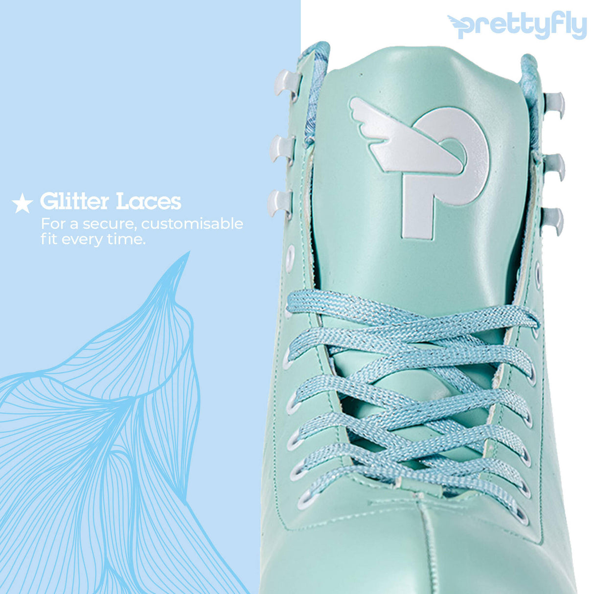 Yvolution PrettyFly Adjustable Roller Skates - Blue (UK 3 - UK 6)