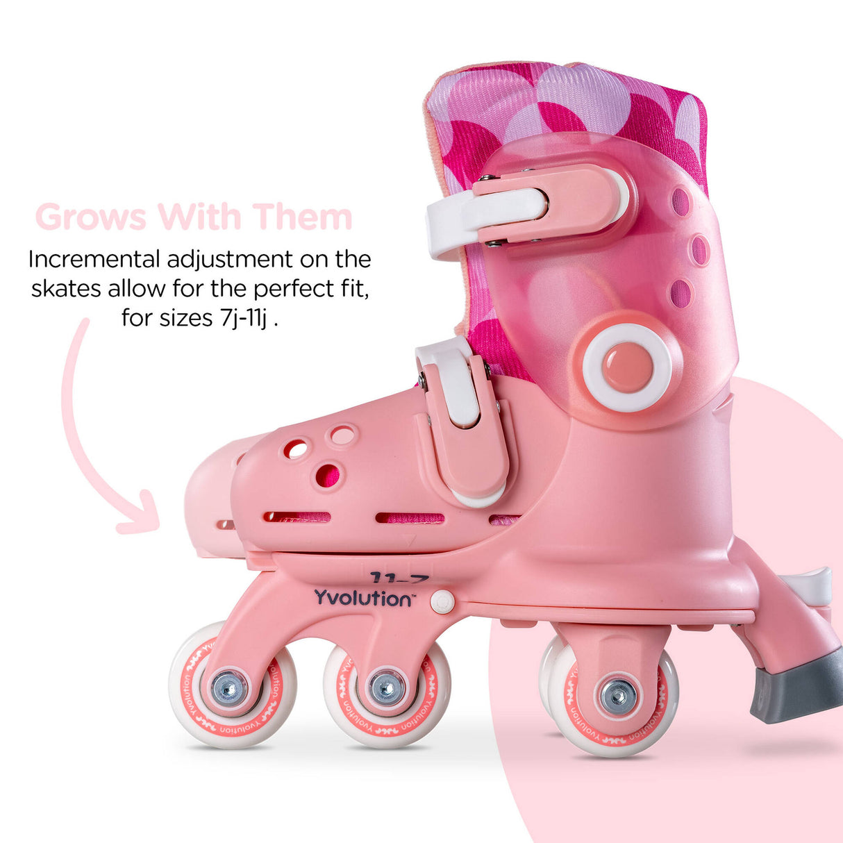 Yvolution Twista Adjustable Roller Skates - Pink