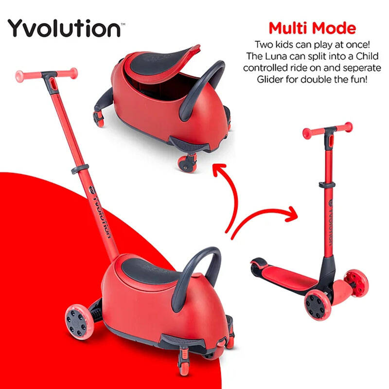 Yvolution Y Glider Luna 5-in-1 Scooter - Red