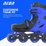 Yvolution Neon Adjustable Inline Skates - Blue J11 - UK 1