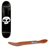 Zero Single Skull Skateboard Deck - Black/White 8.25''
