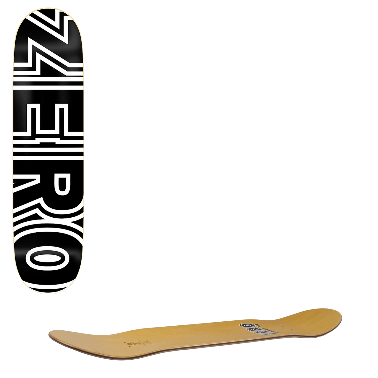Zero Bold Skateboard Deck Black/White - 8"