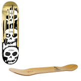 Zero 3 Skull Blood Foil Skateboard Deck - Black/White/Gold 8.25''
