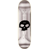 Zero Foiled Single Skull Skateboard Deck - Silver 8"