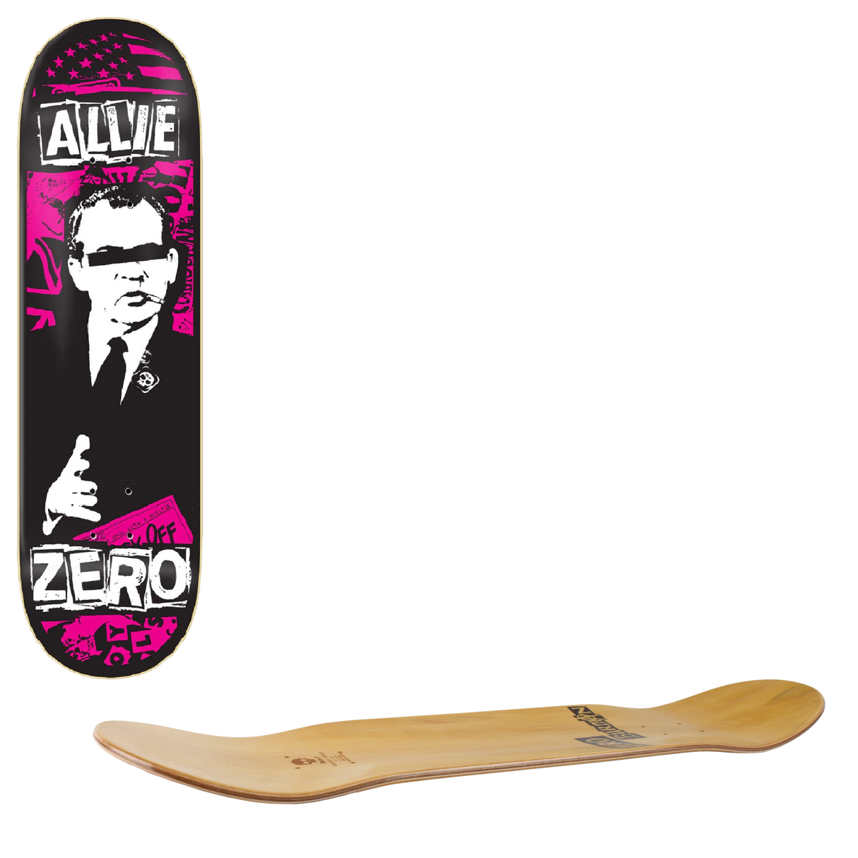 Zero Dead Presidents Skateboard Deck - Allie Scandal 8.38"