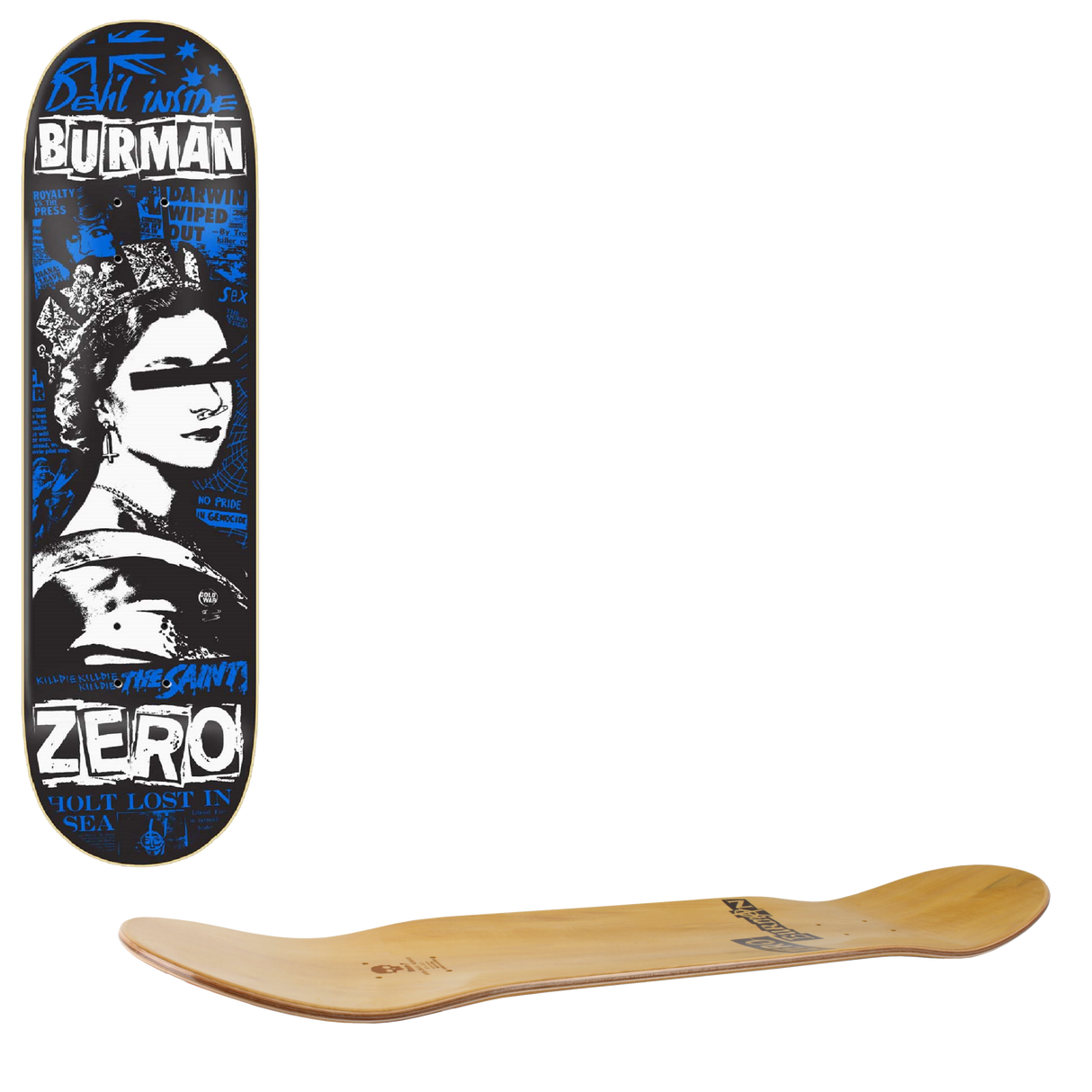Zero Dead Presidents Skateboard Deck - Burman Devil Inside 8.25"