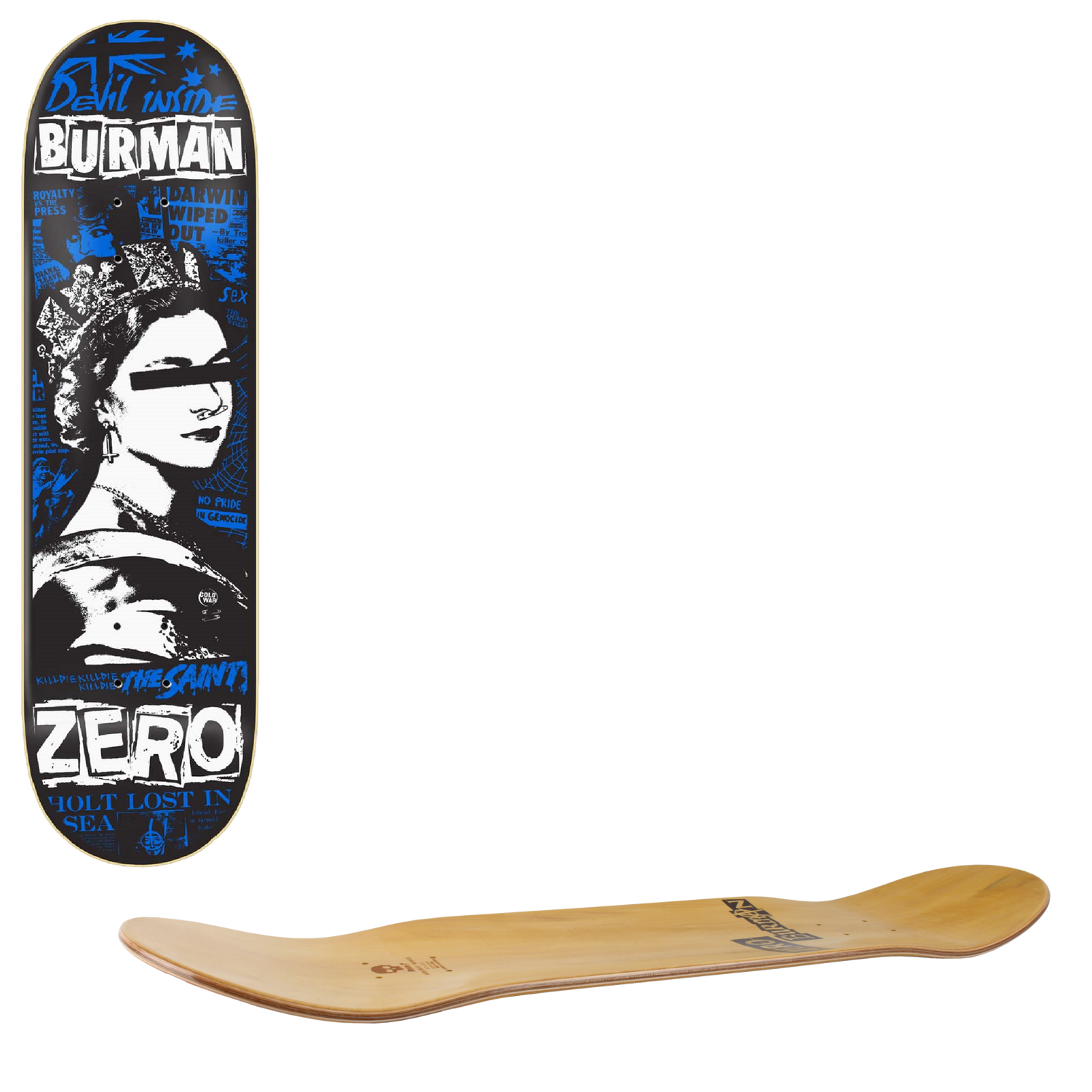 Zero Dead Presidents Skateboard Deck - Burman Devil Inside 8.25"