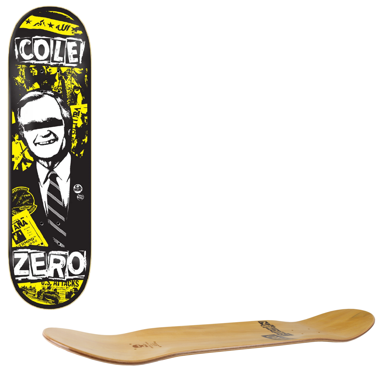 Zero Dead Presidents Skateboard Deck - Cole Texas Holdem 8.25"