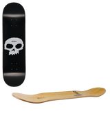 Zero Single Skull Skateboard Deck - Black/White 8.5''