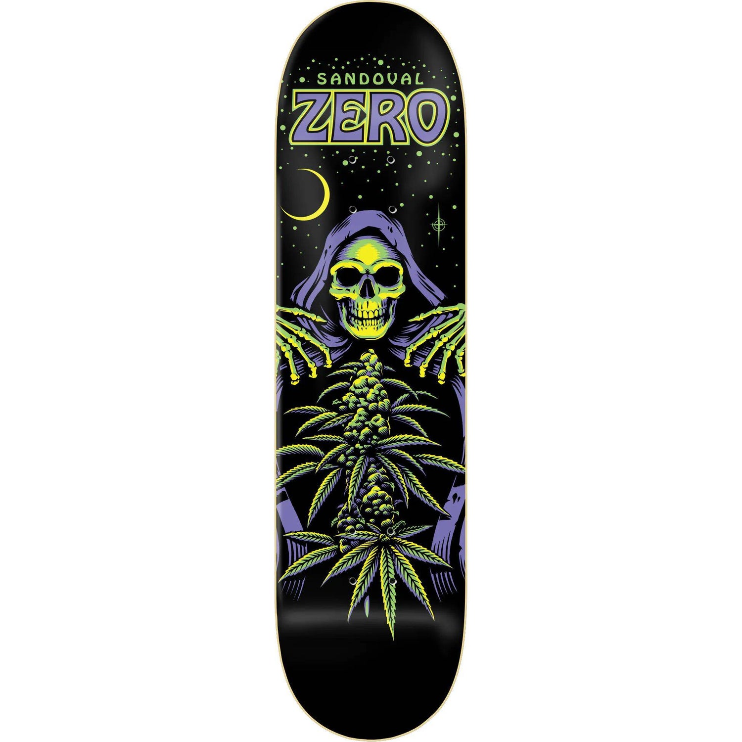 Zero Sandoval Grim Reefer Skateboard Deck - Black 8.5''