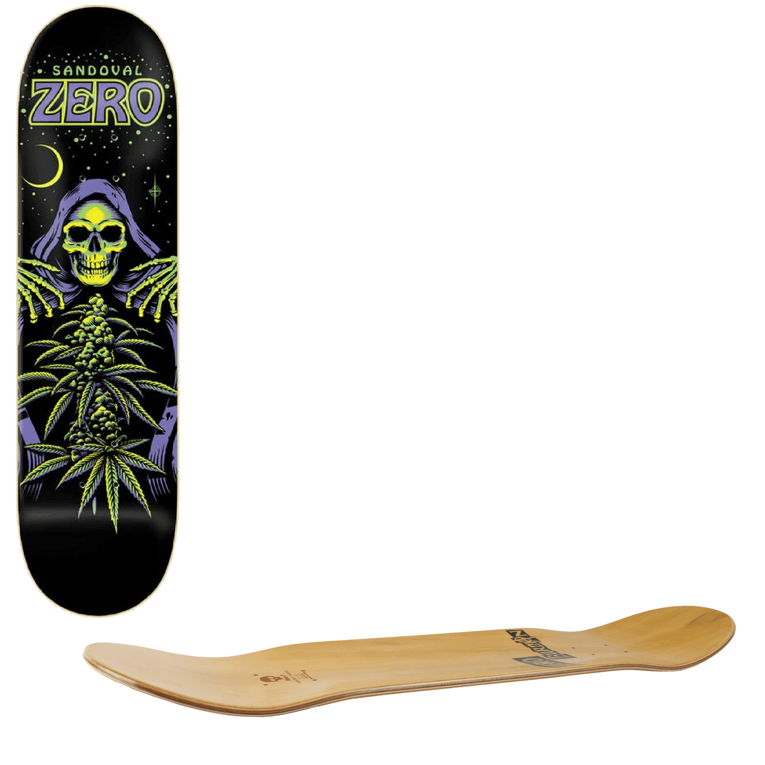 Zero Sandoval Grim Reefer Skateboard Deck - Black 8.5"
