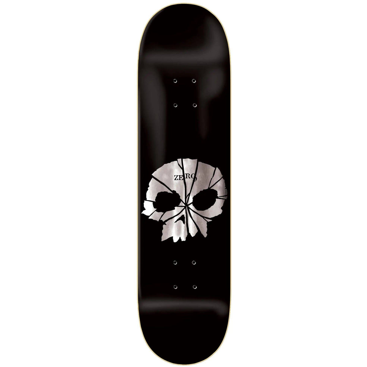 Zero Shattered Skull Skateboard Deck - Black/Silver Foil 8.25''