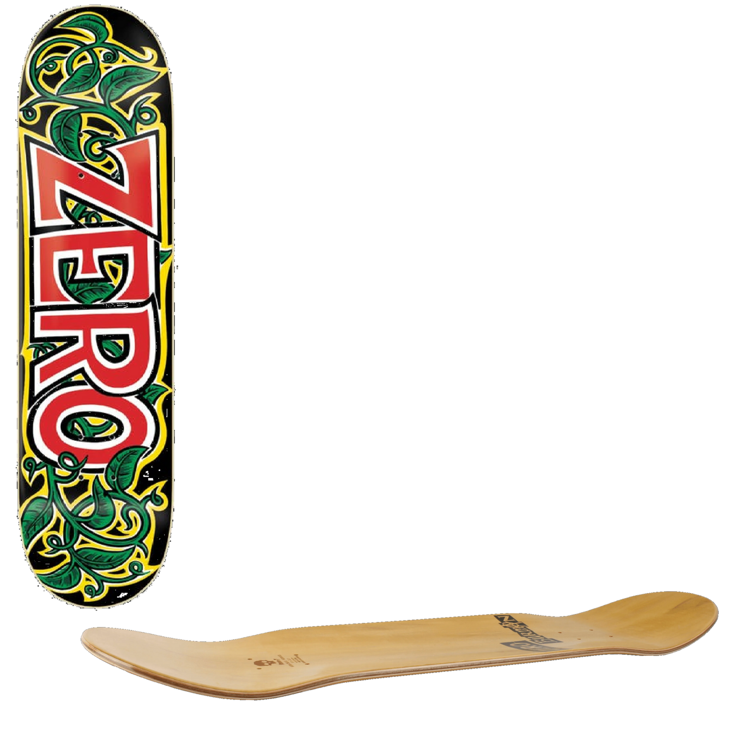 Zero Vines Skateboard Deck - Black/Red/Green/White 8.5"