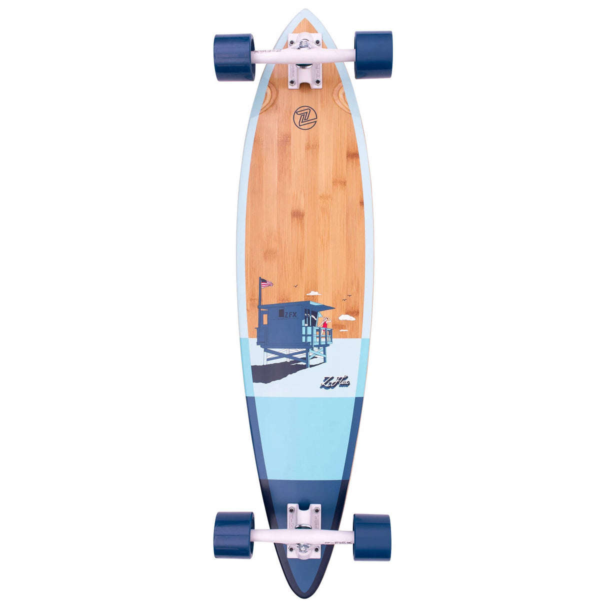 Z-Flex Bamboo Pintail Complete Longboard - Blue 38''