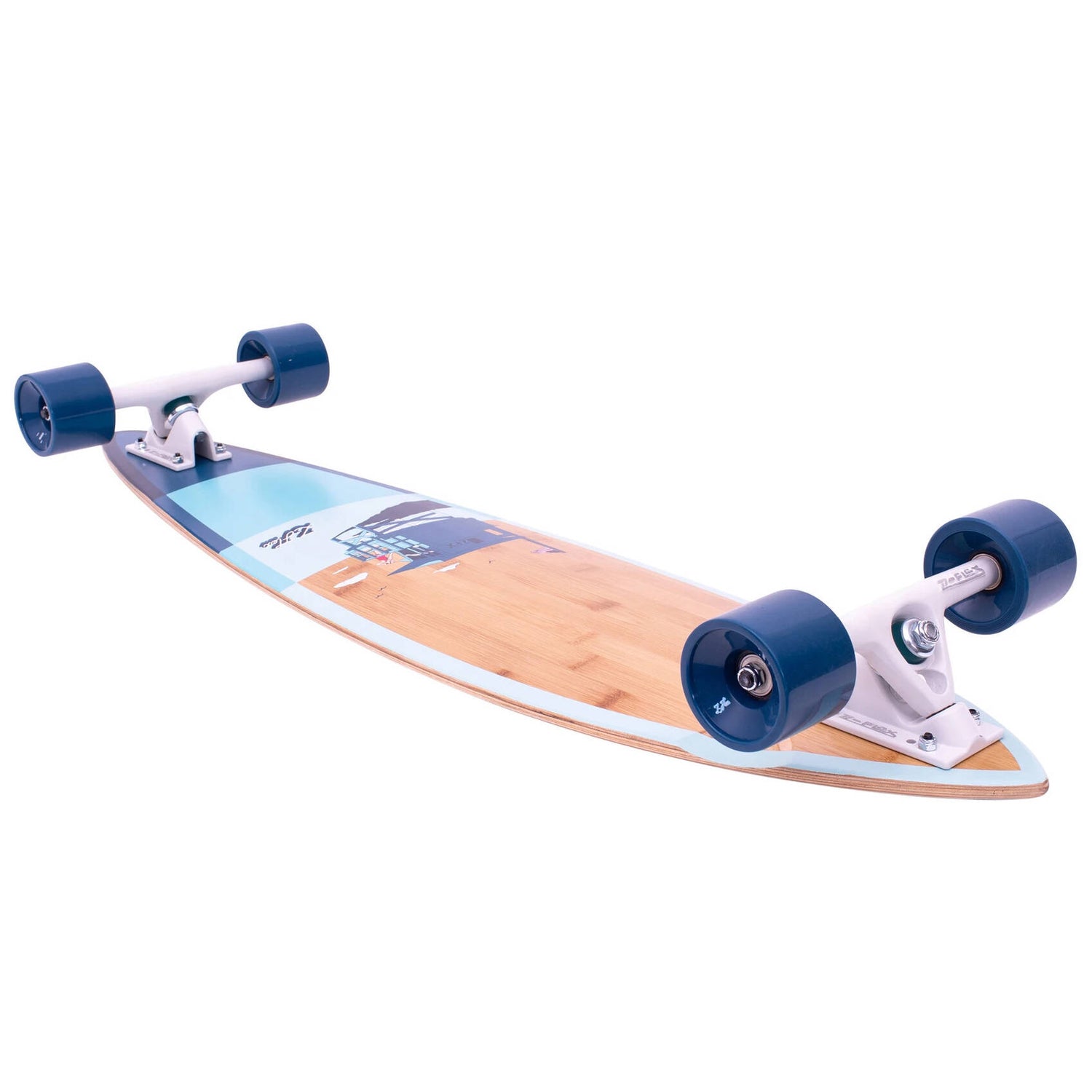 Z-Flex Bamboo Pintail Complete Longboard - Blue 38''