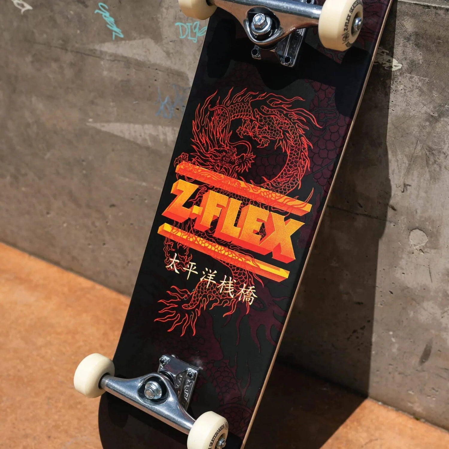Z-Flex Dragon Complete Skateboard - Black/Orange 8.25
