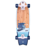 Z-Flex Bamboo Surfskate Fish Cruiser Complete Longboard - Blue 31''