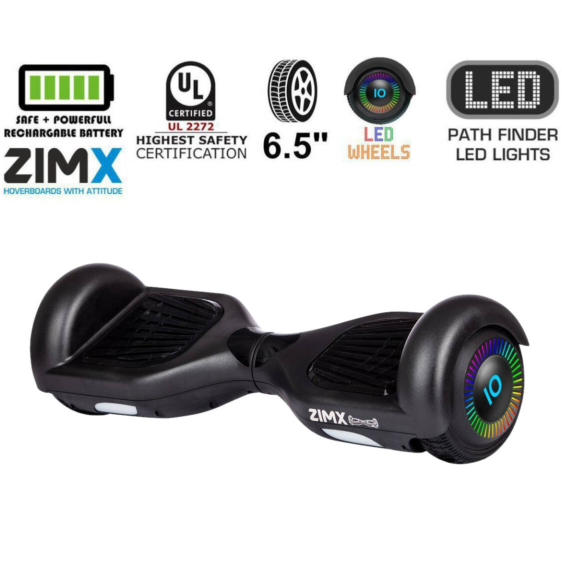 Zimx HB2 LED Wheels Balance Board - Black