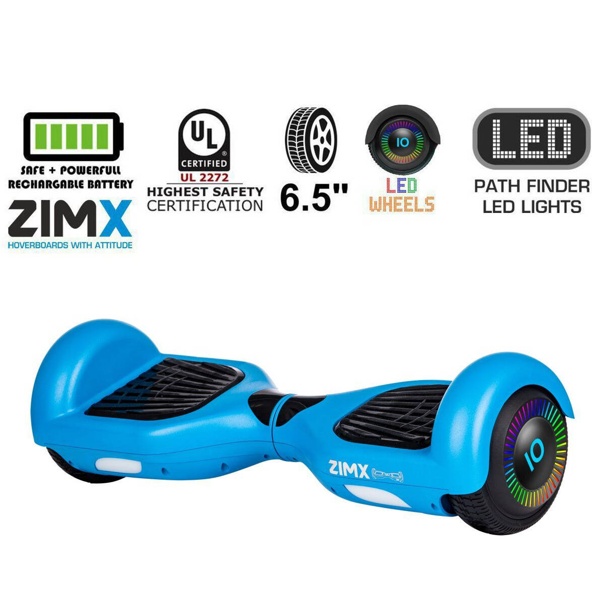 Zimx HB2 LED Wheels Balance Board - Blue