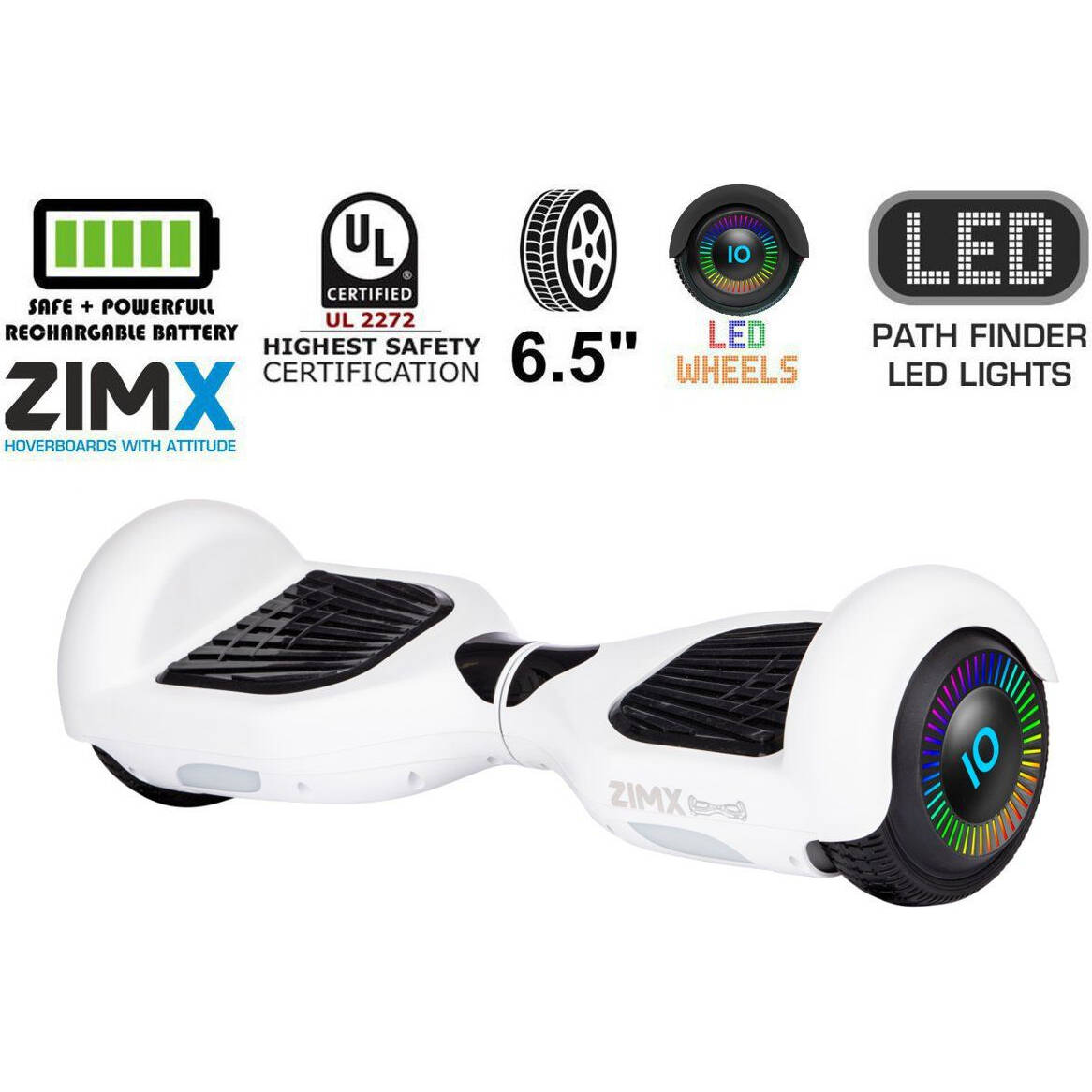 Zimx HB2 LED Wheels Balance Board - White