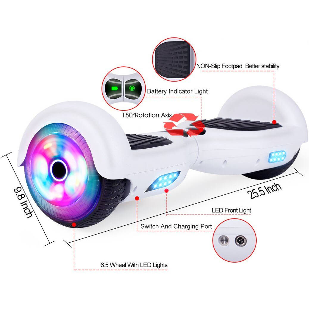 Zimx HB2 LED Wheels Balance Board - White