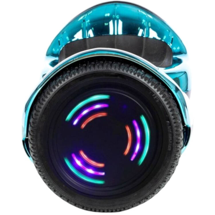 Zimx HB4 LED Wheels Balance Board - Chrome Blue/Turquoise