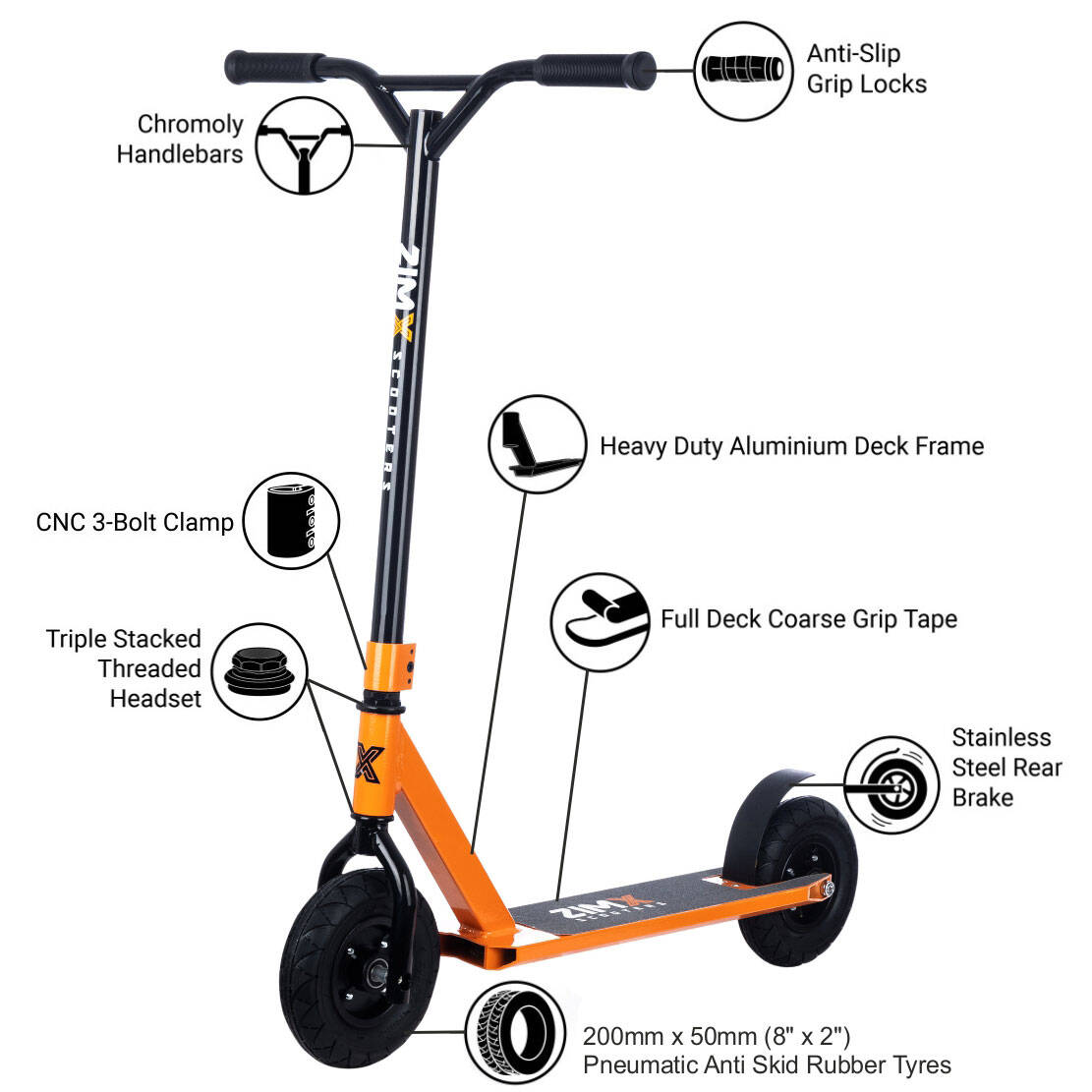 Zimx ZX Track Kids Dirt Scooter - Copper