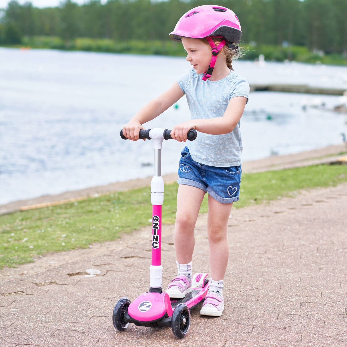 Zinc T-Motion Folding Scooter - Pink