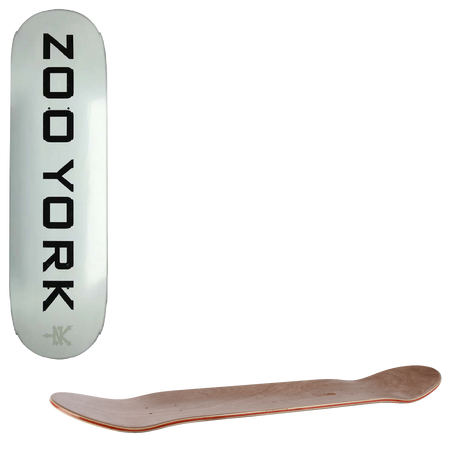 Zoo York OG 95 Logo Block Skateboard Deck - White  8''