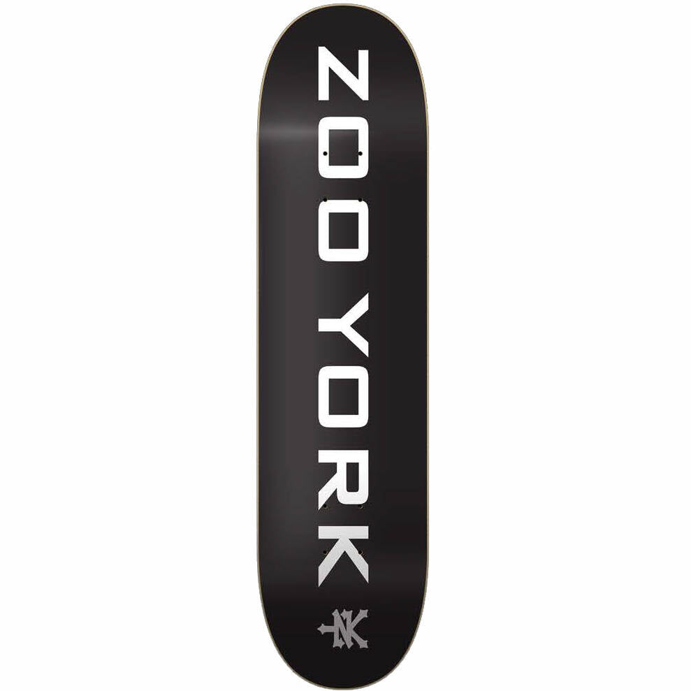 Zoo York OG 95 Logo Block Skateboard Deck - Black/White/Grey 8"