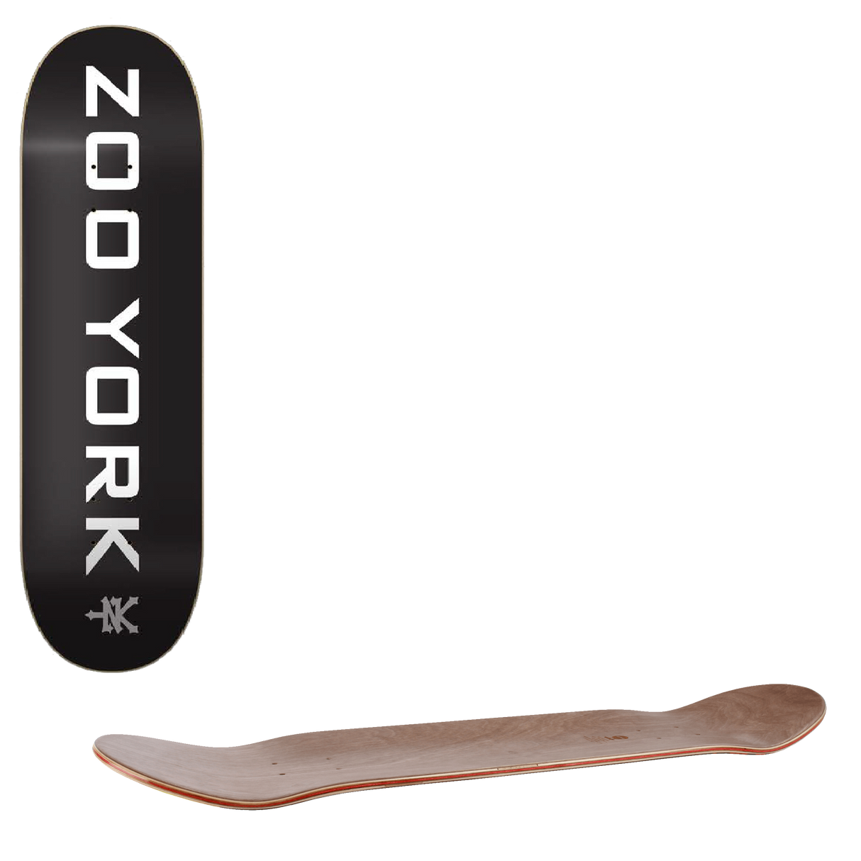 Zoo York OG 95 Logo Block Skateboard Deck - Black/White/Grey 8"
