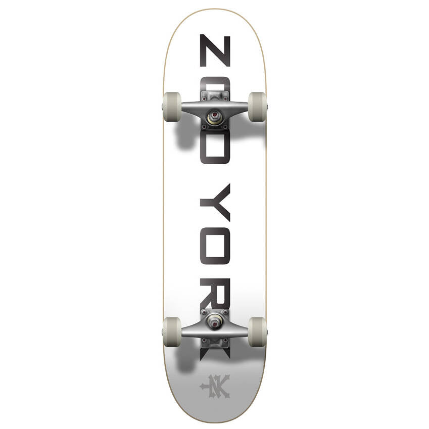 Zoo York OG 95 Logo Block Complete Skateboard - White/Black/Grey 7.75''