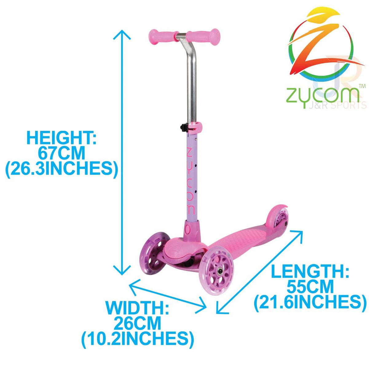 Zycom Zing Complete Scooter w/Light Up Wheels - Pink/Purple