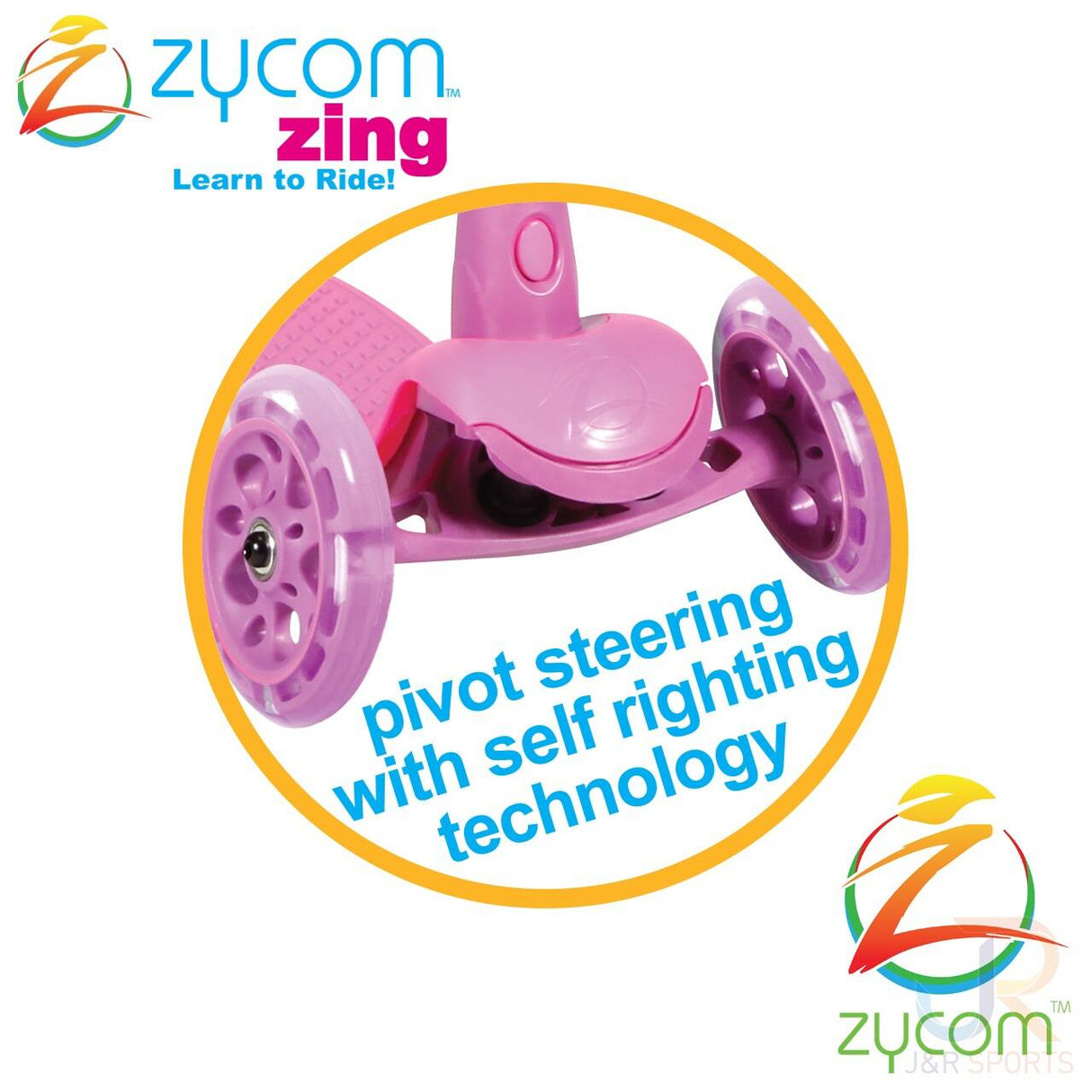 Zycom Zing Complete Scooter w/Light Up Wheels - Pink/Purple