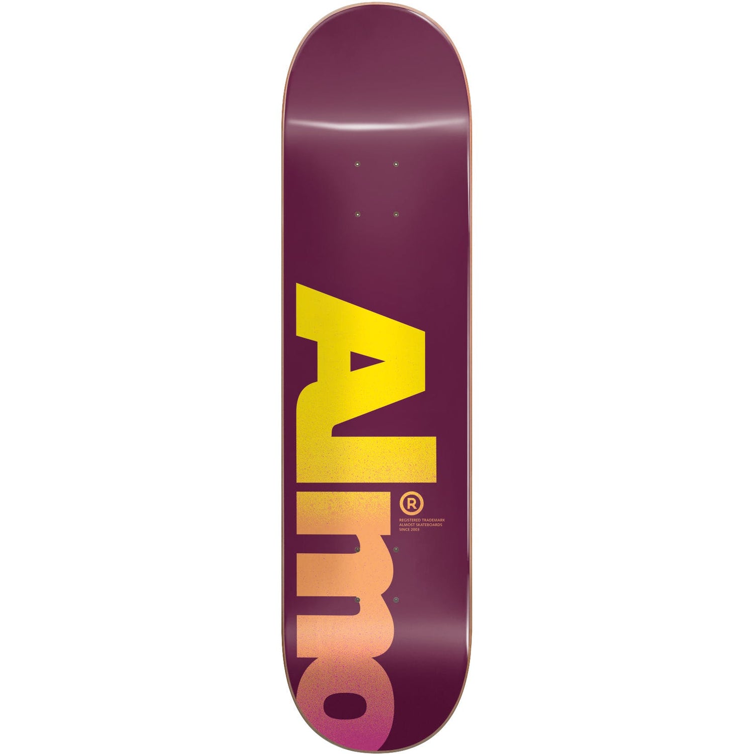 Almost Fall Off Logo Skateboard Deck - Magenta 8''