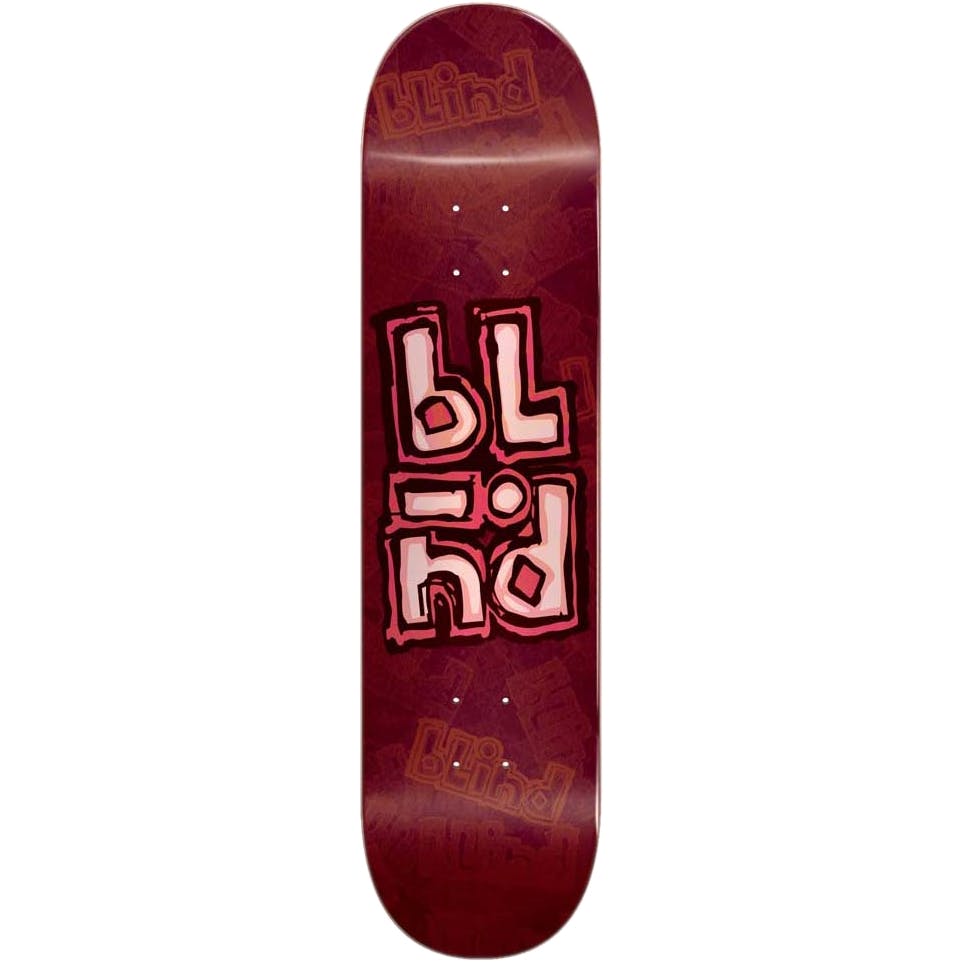 Blind OG Stacked Stamp RHM Skateboard Deck - Red 8''