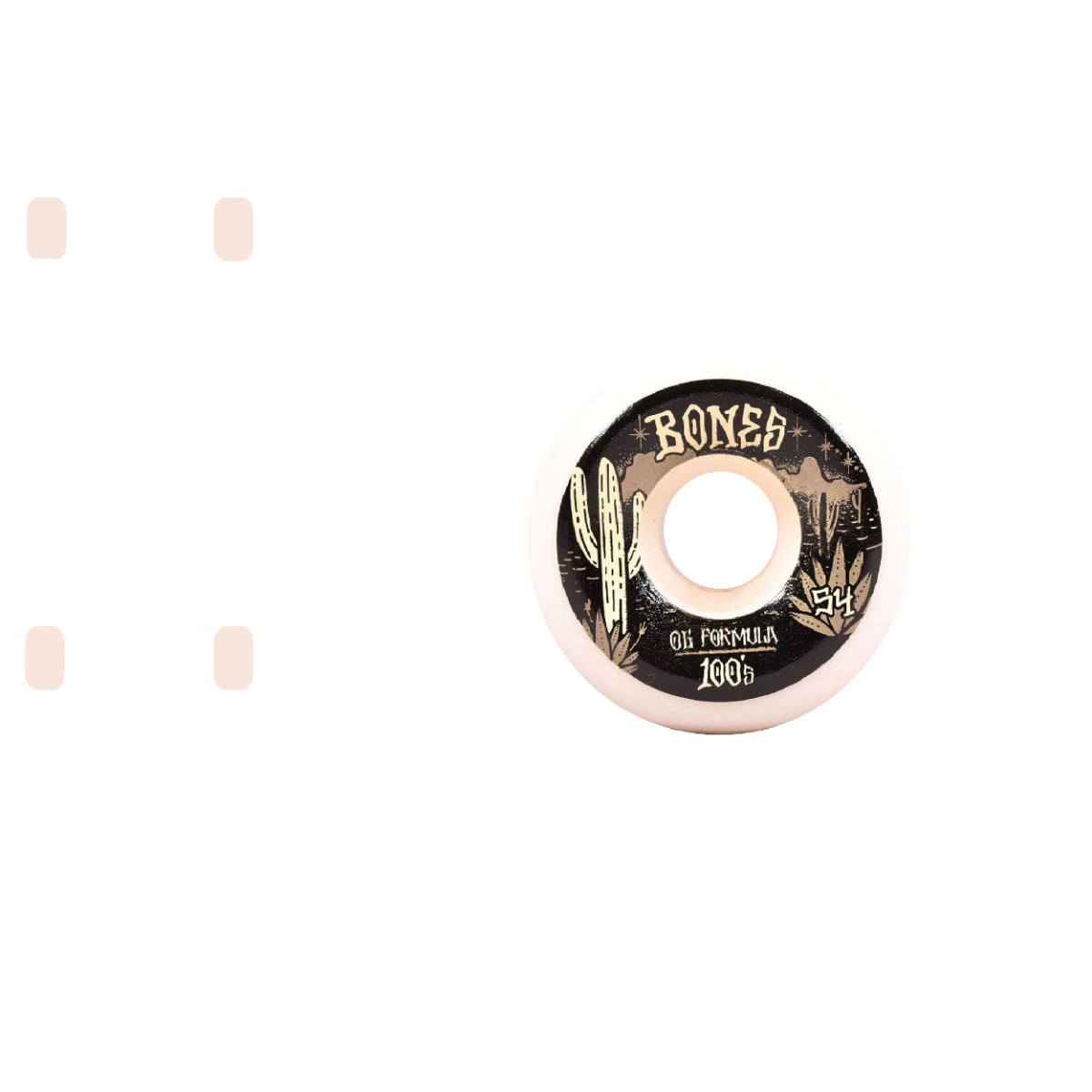 Bones Desert West V4 Sidecut 100a Skateboard Wheels - White (Pack of 4)