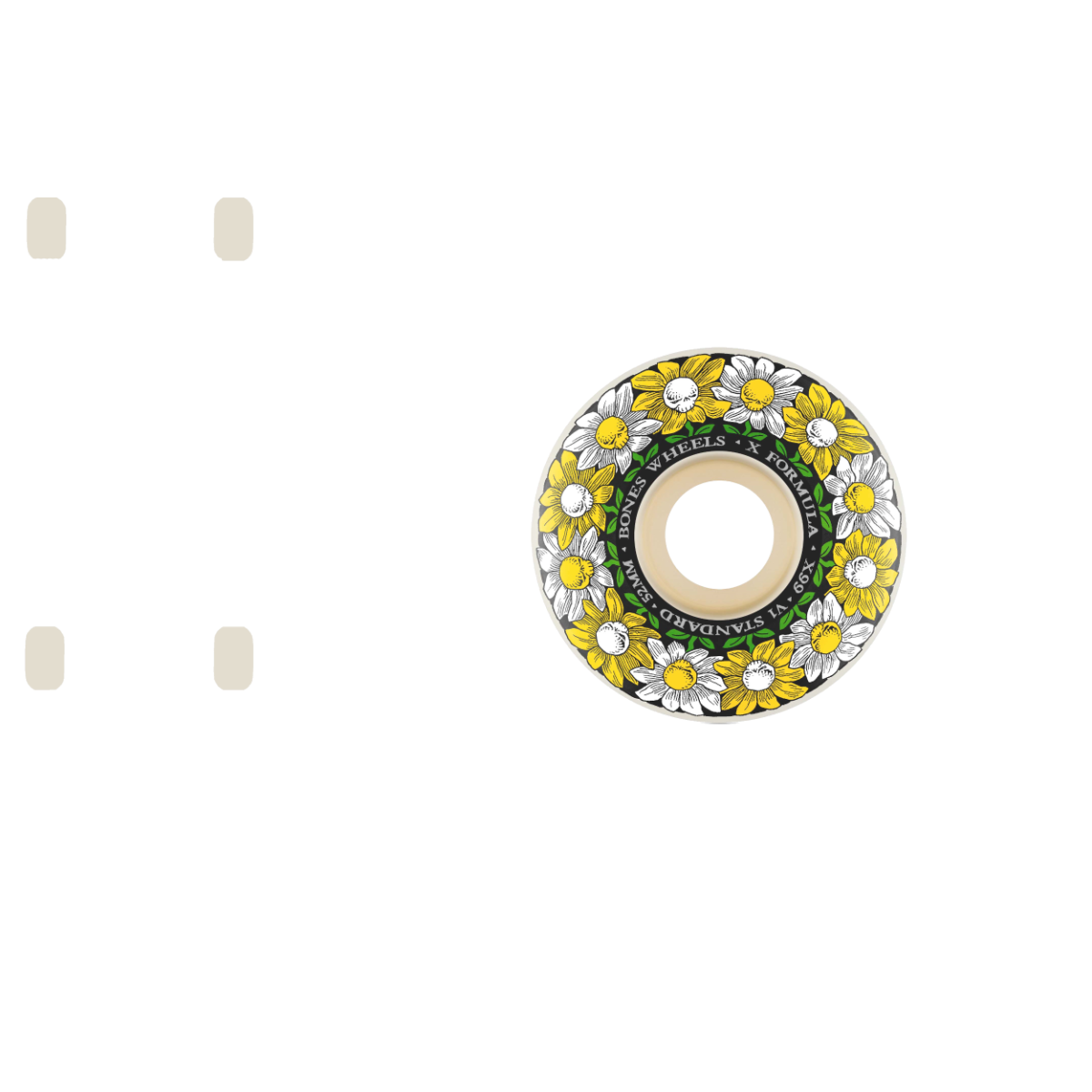 Bones Pushing Up Daisies Skateboard Wheels - White 53mm