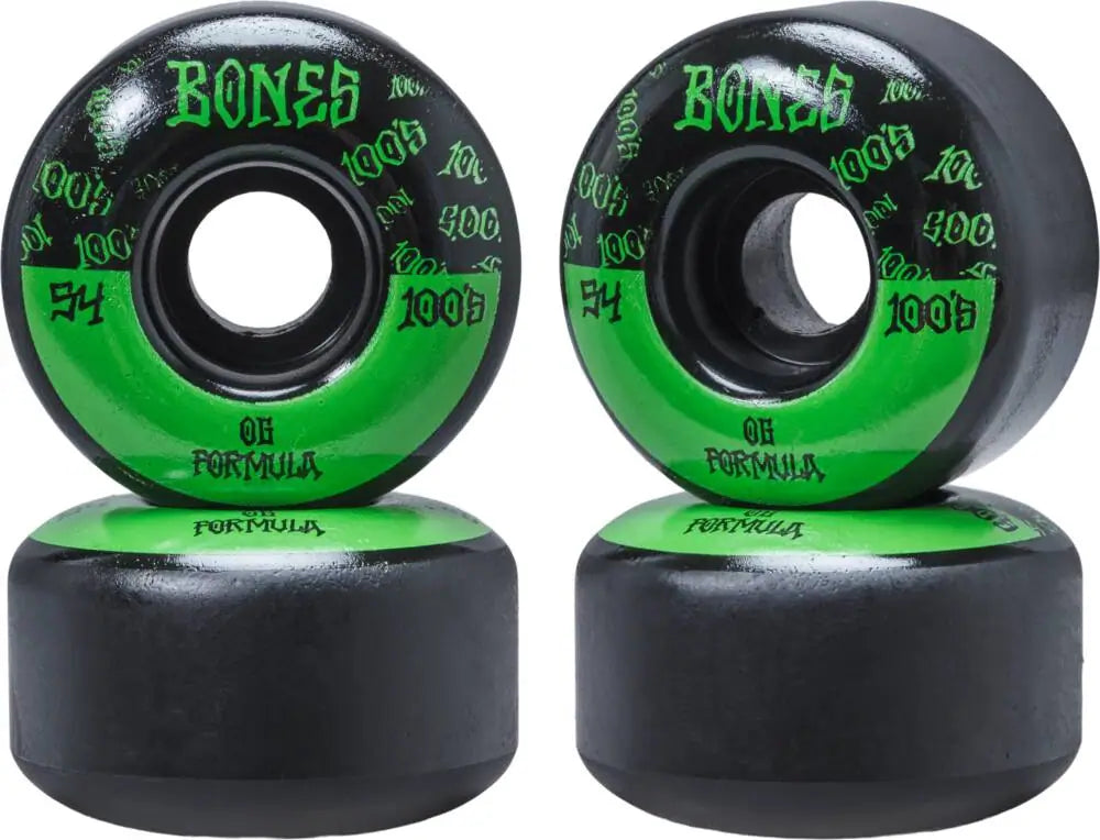 Bones 100's V4 Wide Skateboard Wheels 4-Pack