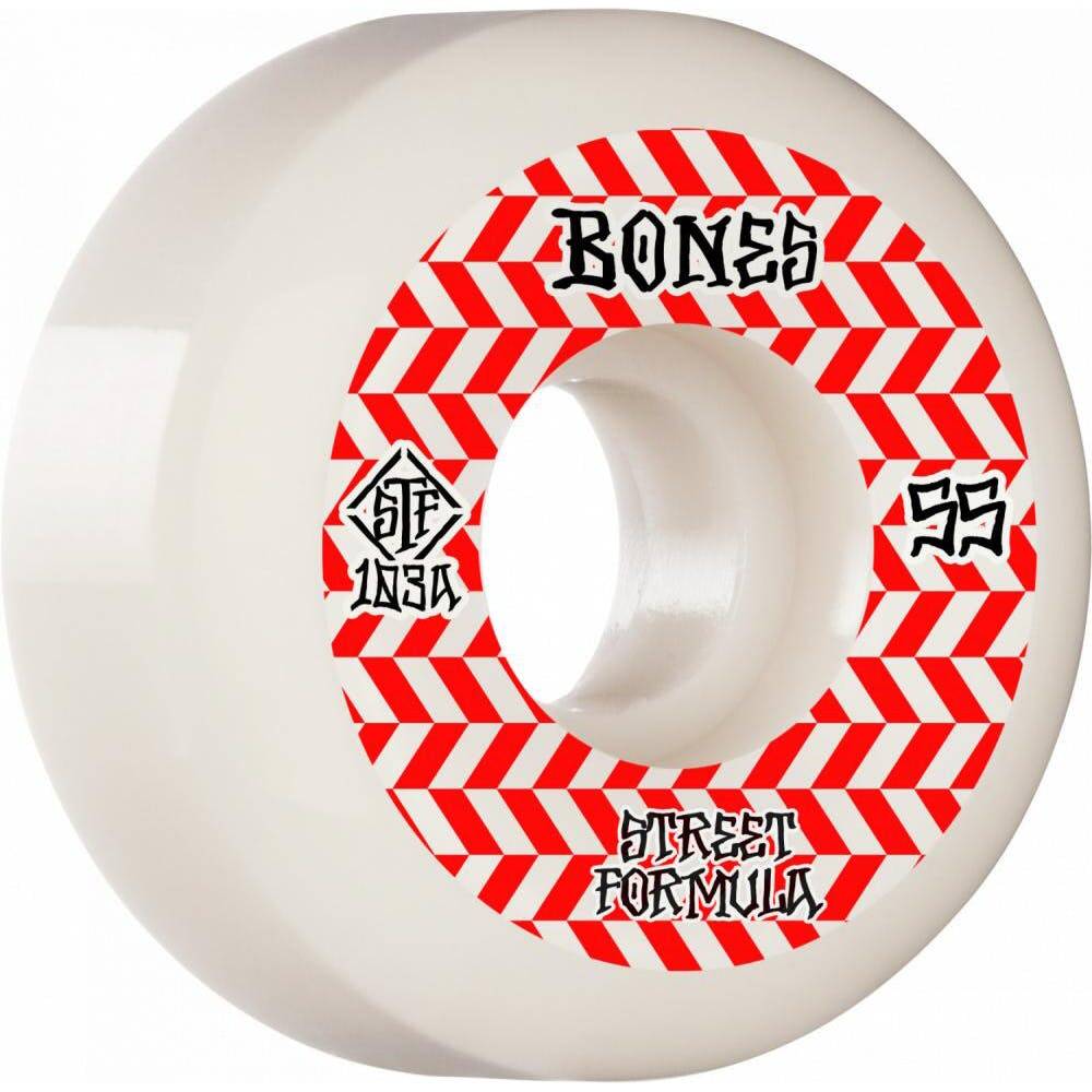 Bones STF Sidecut V5 103a Skateboard Wheels - White 55mm (Pack of 4)